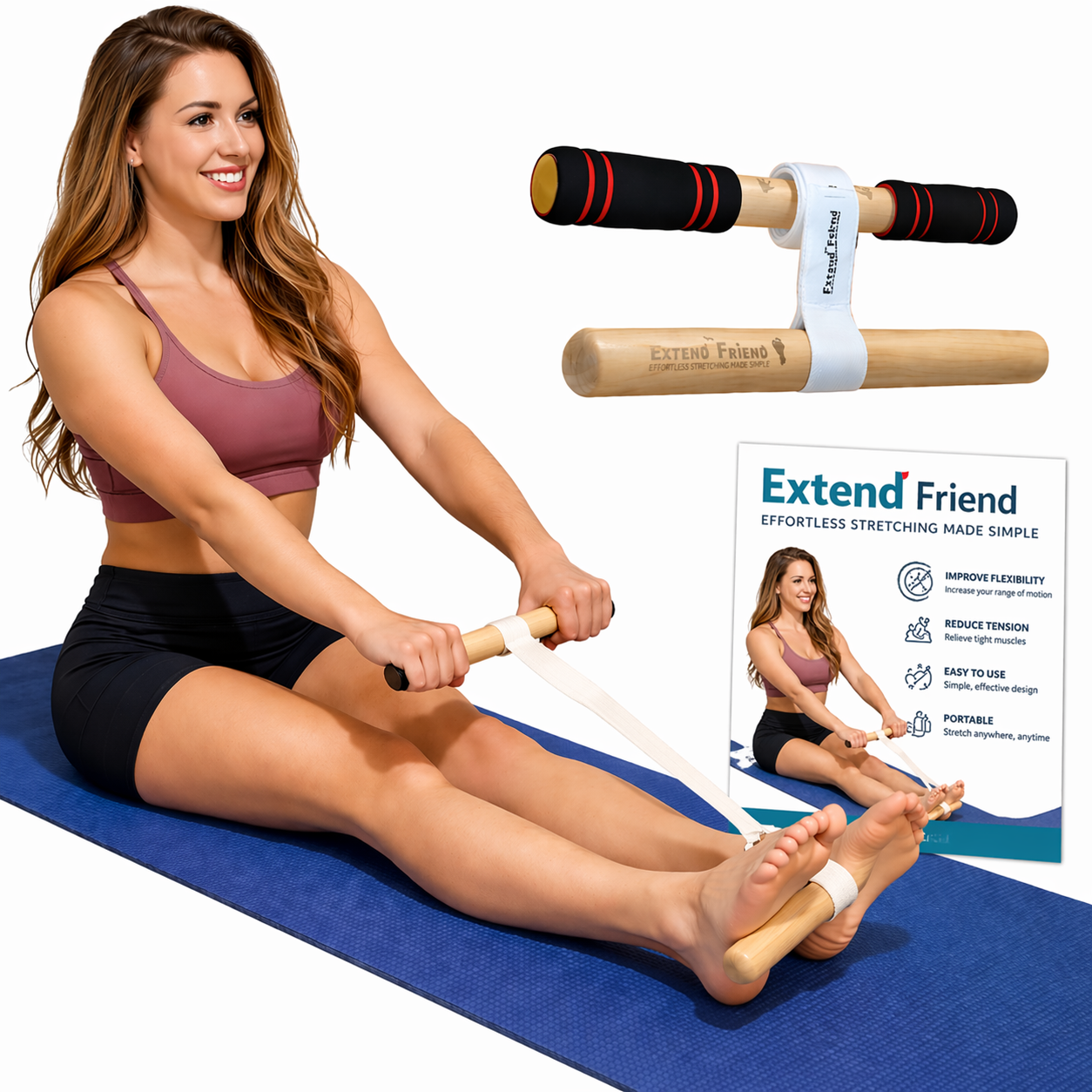 Extend Friend Full-Body Stretching Device with Adjustable Yoga Strap for Flexibility, Mobility & Muscle Recovery