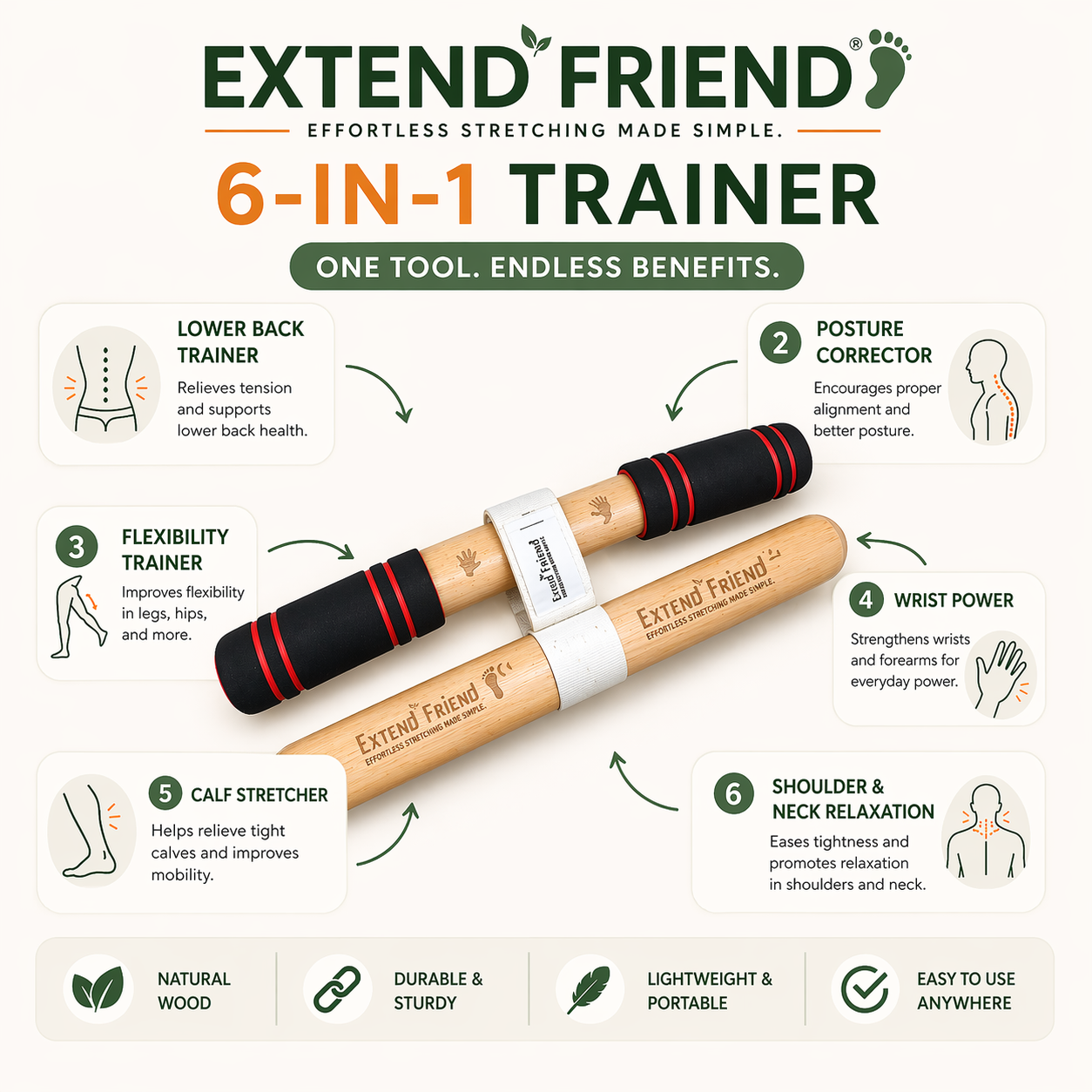 Extend Friend Full-Body Stretching Device with Adjustable Yoga Strap for Flexibility, Mobility & Muscle Recovery - Image 3
