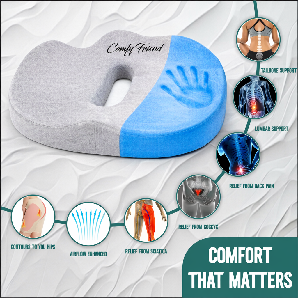 ComfyFriend Gel Memory Foam Wheelchair Cushion – X-Large Gray - Image 6