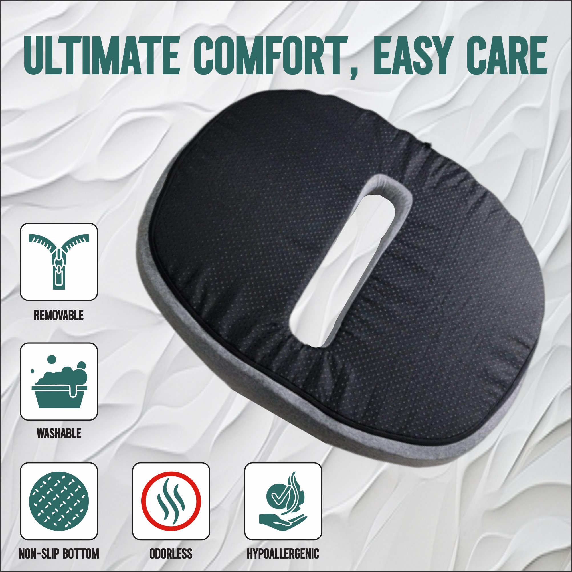 ComfyFriend Gel Memory Foam Wheelchair Cushion – X-Large Gray - Image 7