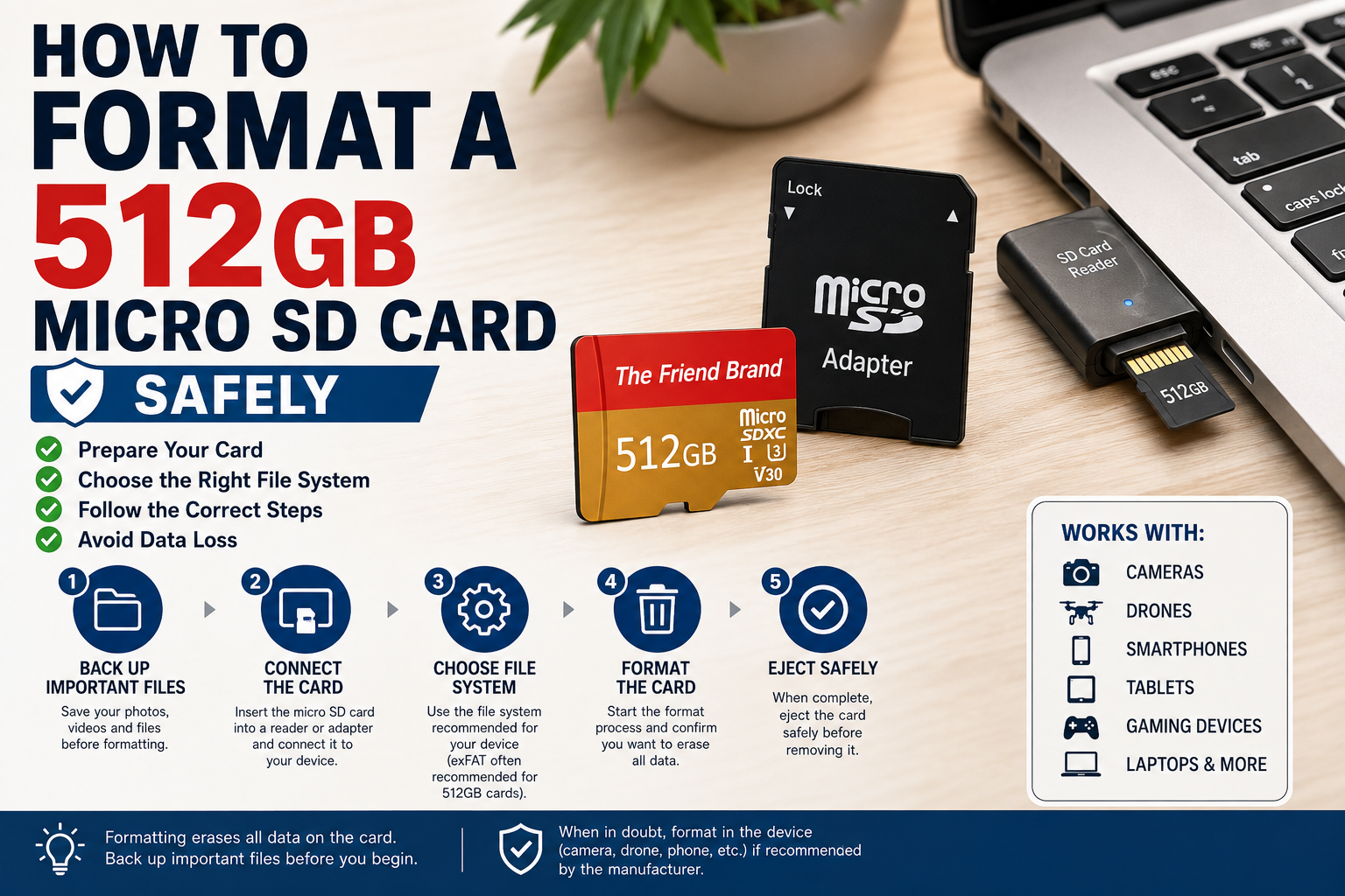 How to format a 512GB micro SD card safely