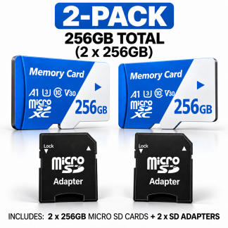 2-Pack 256GB Micro SD Cards with Adapters – 512GB Total
