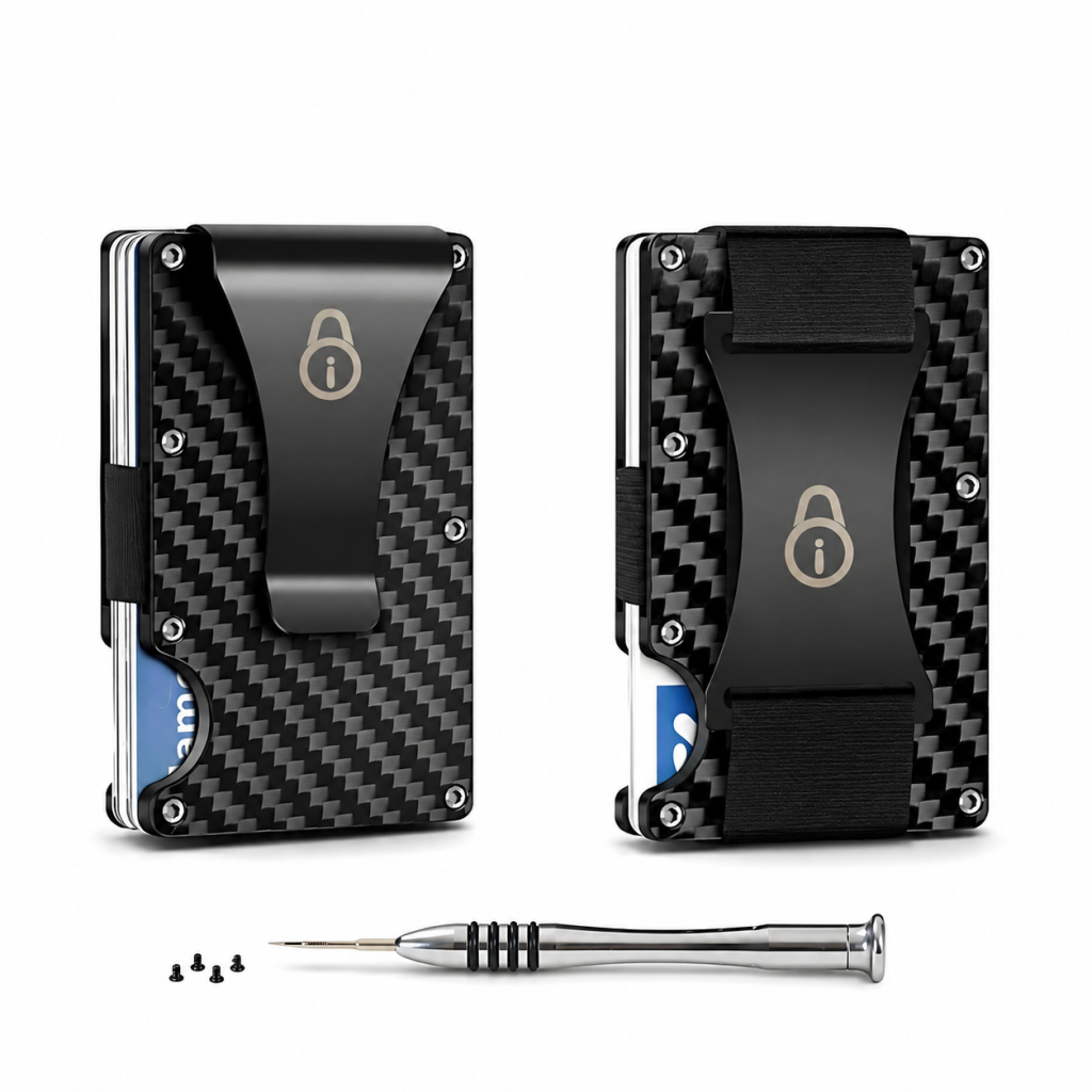 Secure Friend RFID blocking slim wallet with money clip and cash strap
